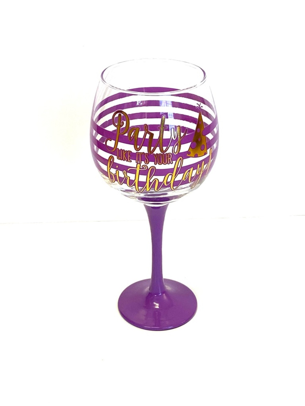 50th Birthday Wine Glass Party Like It’s Your Birthday Purple Gift Women 30